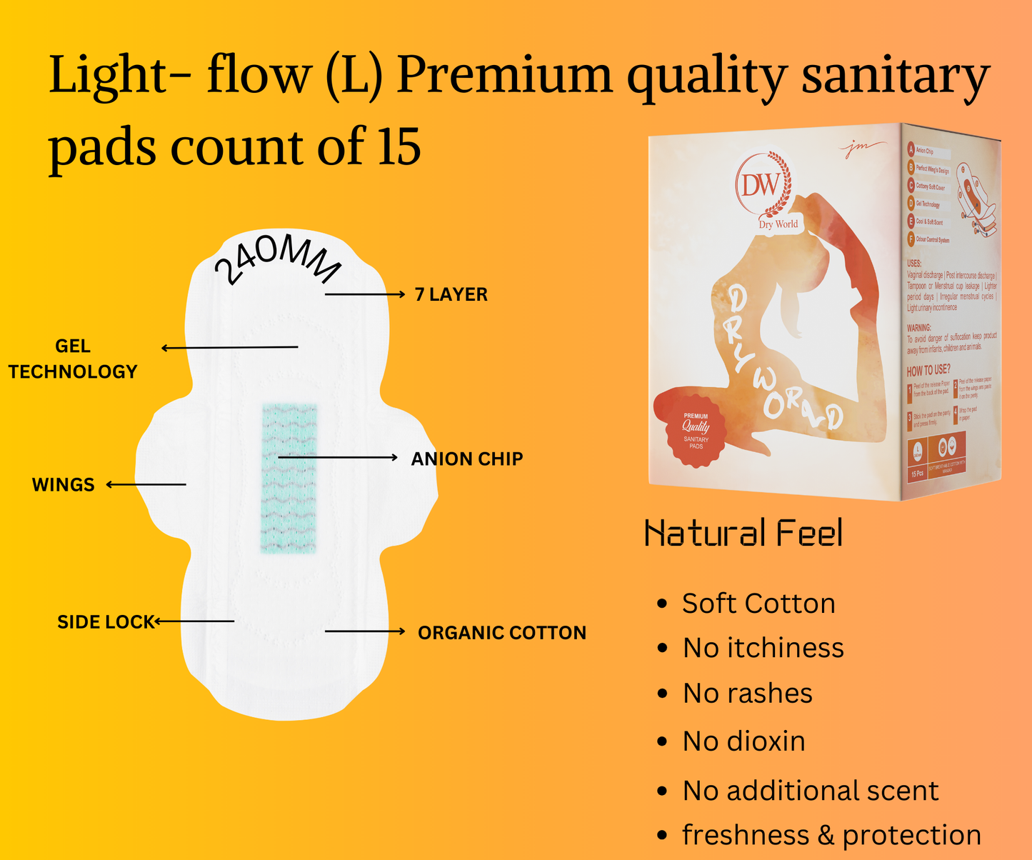 Light Flow Sanitary Pads – L