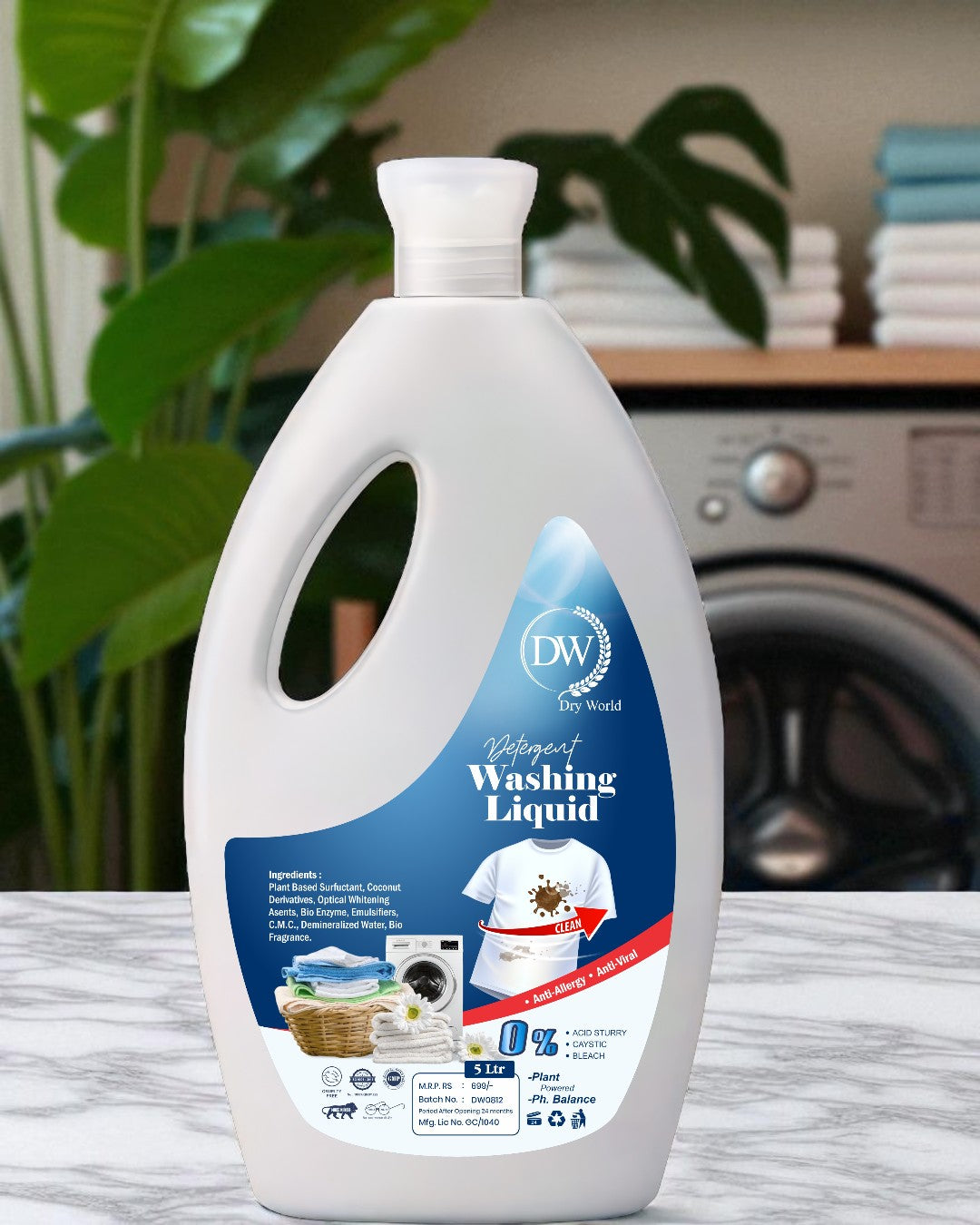 Detergent Washing Liquid – Plant-Based (5L)