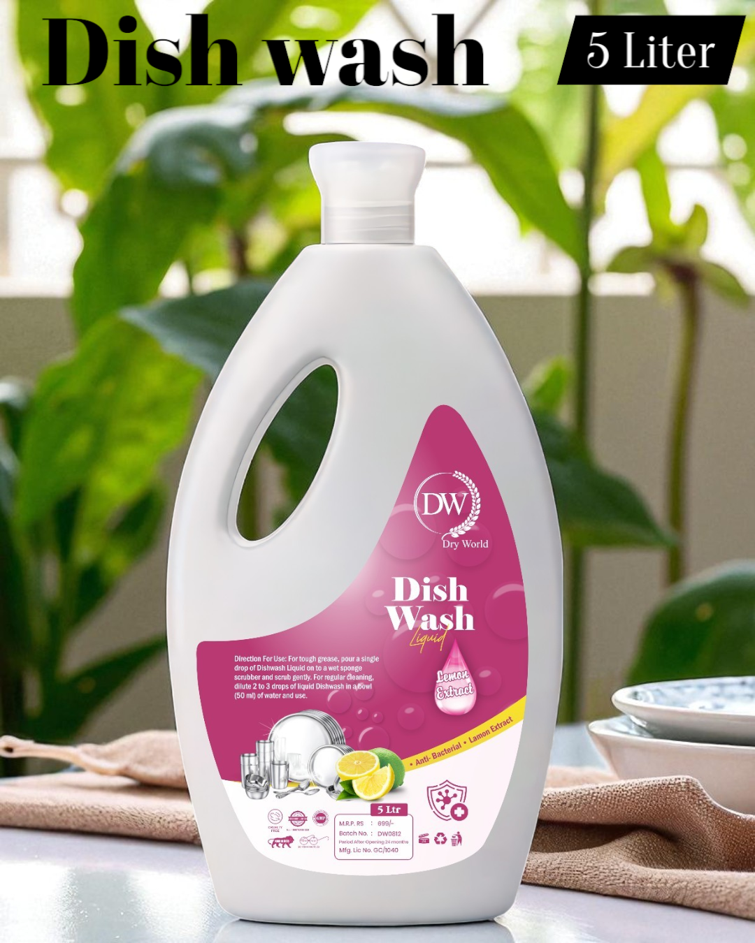 Dishwash Liquid – Lemon Extract (5L)